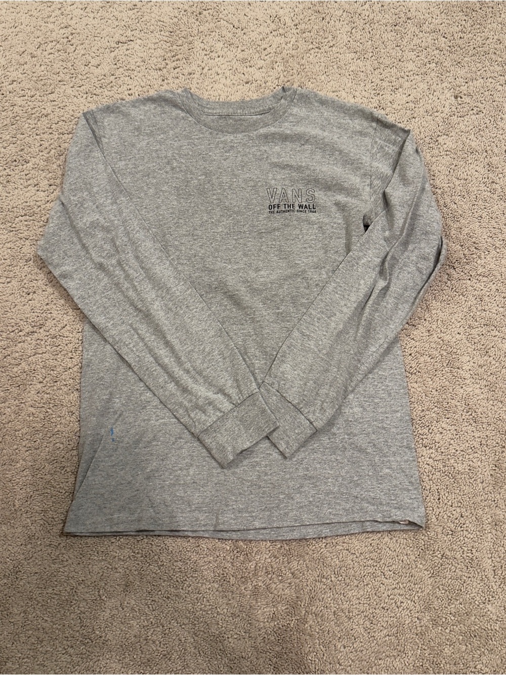 Vans Heather Grey Long Sleeve Logo Crew